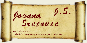 Jovana Sretović vizit kartica